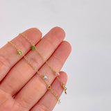 Pulso Modulable Aro Seguido Chispas Arcoiris 1.45g / 8 in - 7 1/4 in / 1.3mm Oro Amarillo 18K