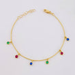 Pulso Modulable Aro Seguido circulos Colgantes 1.85g / 7 1/4 in - 6 1/2 in / 1.2mm Oro Amarillo 18K
