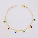 Bracelet Classic Link Hanging Circles 1.9g / 7 1/4 in - 6 1/2 in / 1.3mm Yellow Gold 18K