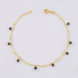 Pulso Modulable Aro Seguido Bolas Intercaladas 1.85g / 7 1/4 in - 6 1/2 in / 1.3mm Oro Amarillo 18K