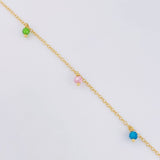 Pulso Modulable Aro Seguido Chispas Arcoiris 1.45g / 8 in - 7 1/4 in / 1.3mm Oro Amarillo 18K