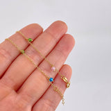 Pulso Modulable Aro Seguido Chispas Arcoiris 1.45g / 7 3/4 in - 7 1/4 in / 1.3mm Oro Amarillo 18K