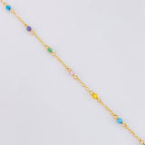 Pulso Modulable Aro Seguido Chispas Arcoiris 0.95g / 5 1/2 in - 5 in / 1.3mm Oro Amarillo 18K