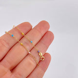 Pulso Modulable Aro Seguido Chispas Arcoiris 0.95g / 5 1/2 in - 5 in / 1.3mm Oro Amarillo 18K
