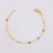Pulso Modulable Aro Seguido Chispas Arcoiris 0.95g / 5 1/2 in - 5 in / 1.3mm Oro Amarillo 18K