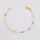Pulso Modulable Aro Seguido Chispas Arcoiris 0.95g / 5 1/2 in - 5 in / 1.3mm Oro Amarillo 18K