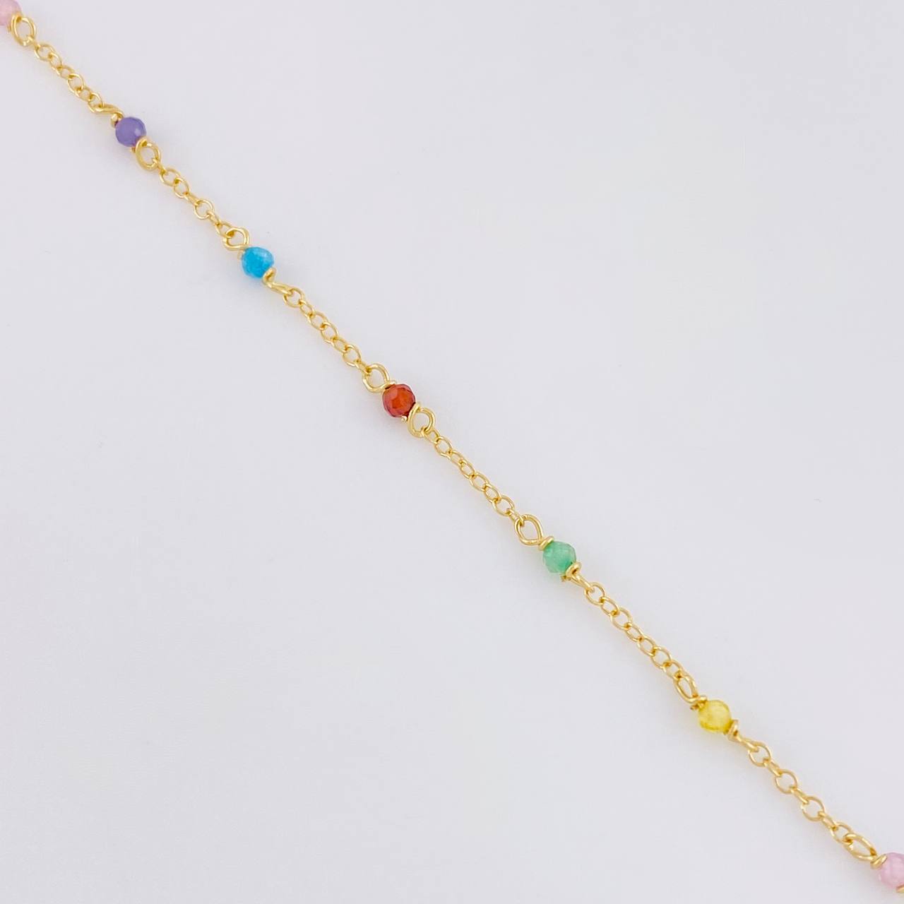 Pulso Modulable Aro Seguido Chispas Arcoiris 0.95g / 5 1/2 in - 5 in / 1.3mm Oro Amarillo 18K