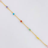 Pulso Modulable Aro Seguido Chispas Arcoiris 0.95g / 5 1/2 in - 5 in / 1.3mm Oro Amarillo 18K
