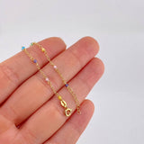 Pulso Modulable Aro Seguido Chispas Arcoiris 0.95g / 5 1/2 in - 5 in / 1.3mm Oro Amarillo 18K