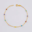 Pulso Modulable Aro Seguido Chispas Arcoiris 1.1g / 6 1/2 in - 5 3/4 in / 1.3mm Oro Amarillo 18K