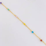Pulso Modulable Aro Seguido Chispas Arcoiris 1.1g / 6 1/2 in - 5 3/4 in / 1.3mm Oro Amarillo 18K
