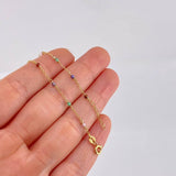 Pulso Modulable Aro Seguido Chispas Arcoiris 1.1g / 6 1/2 in - 5 3/4 in / 1.3mm Oro Amarillo 18K