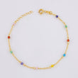Bracelet Classic Link Rainbow Sparkles 1.1g / 6 1/4 in - 5 3/4 in / 1.3mm Yellow Gold 18K