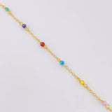 Pulso Modulable Aro Seguido Chispas Arcoiris 1.1g / 6 1/4 in - 5 3/4 in / 1.2mm Oro Amarillo 18K