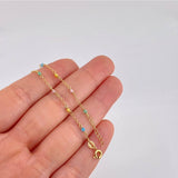 Pulso Modulable Aro Seguido Chispas Arcoiris 1.1g / 6 1/4 in - 5 3/4 in / 1.2mm Oro Amarillo 18K