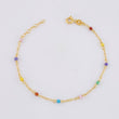 Pulso Modulable Aro Seguido Chispas Arcoiris 1.1g / 6 1/4 in - 5 1/2 in / 1.3mm Oro Amarillo 18K