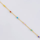 Pulso Modulable Aro Seguido Chispas Arcoiris 1.1g / 6 1/4 in - 5 1/2 in / 1.3mm Oro Amarillo 18K