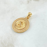 Dije Medalla Letra S 4.5gr / 1 1/4 in / Oro Amarillo 18K