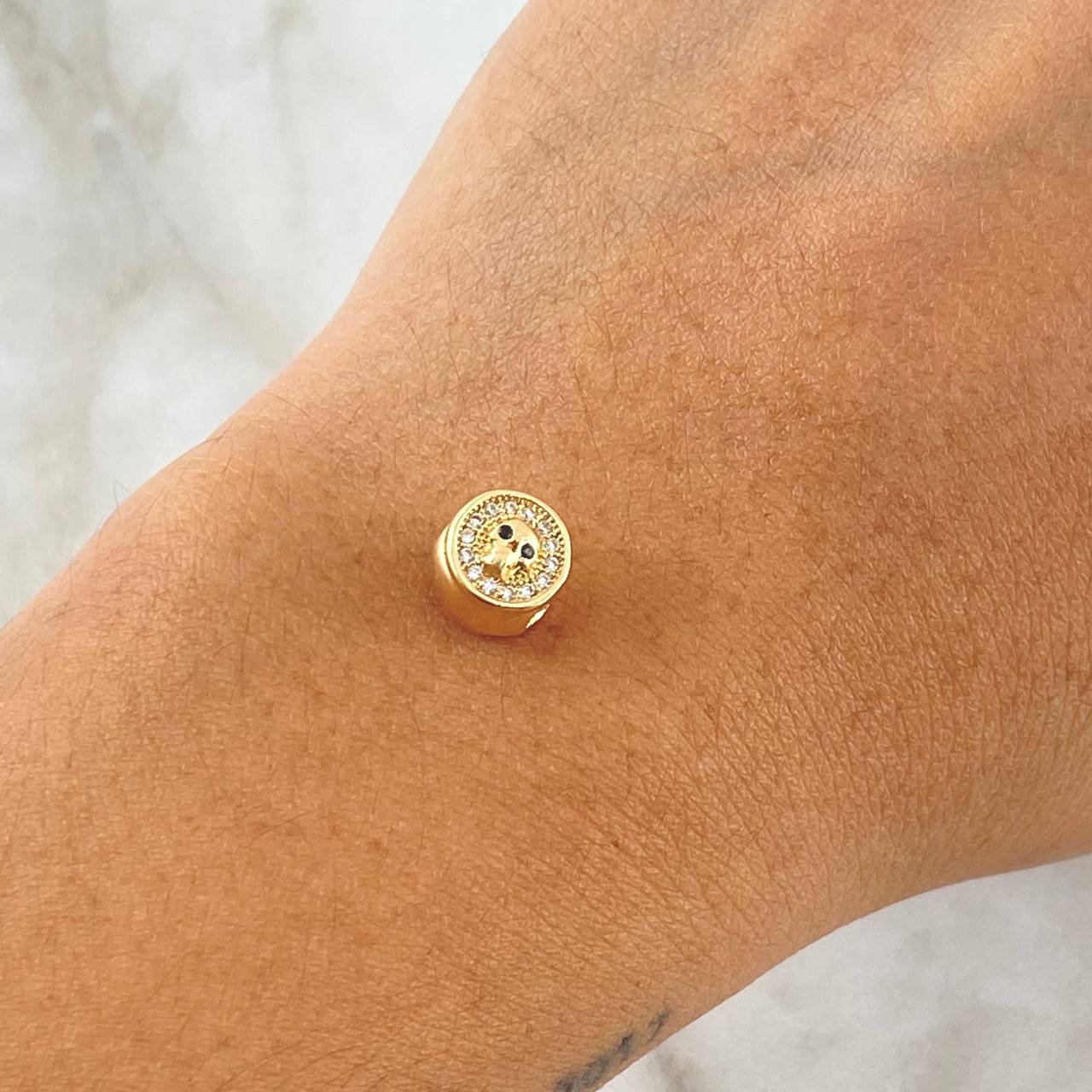 Herraje Calavera Tambor 2gr / 9mm Circones Blancos Negros Oro Amarillo 18K *