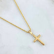 Set Cadena Lazo 1.15gr / 60cm / 1.2mm + Dije Crúz Lisa 0.5gr / 2.3cm / 1.65gr Oro Amarillo 18K (Oferta) ©