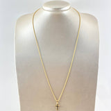 Set Cadena Lazo 1.15gr / 60cm / 1.2mm + Dije Crúz Lisa 0.5gr / 2.3cm / 1.65gr Oro Amarillo 18K (Oferta) ©