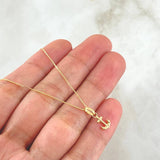 Set Venetian Chain 1gr / 17.7in / 0.6mm + Pendant Anchor 0.25gr / 0.6in / 1.25gr 18K Gold (Offer) ©
