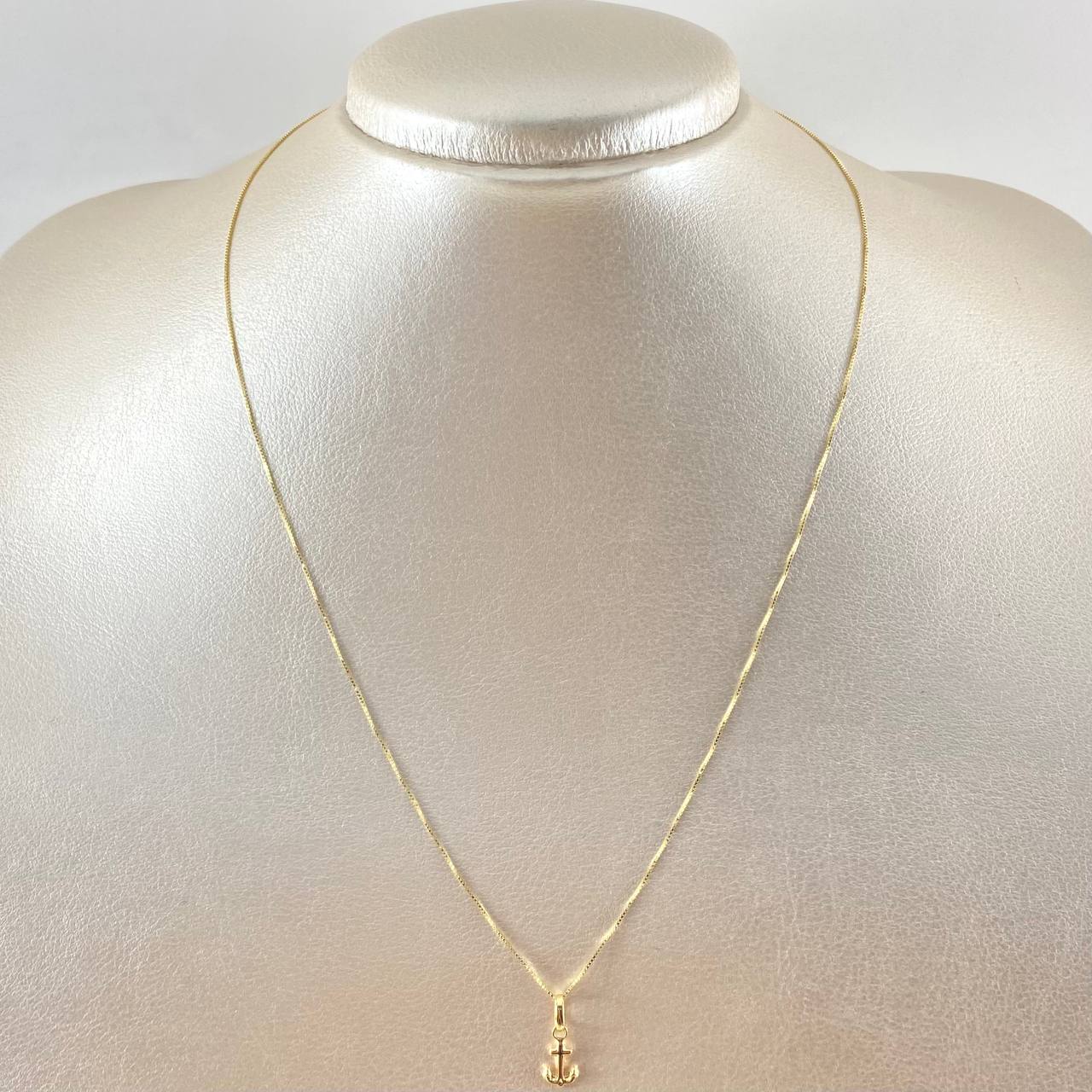Set Venetian Chain 1gr / 17.7in / 0.6mm + Pendant Anchor 0.25gr / 0.6in / 1.25gr 18K Gold (Offer) ©