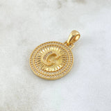 Dije Medalla Letra G 4.65gr / 1 1/4 in / Oro Amarillo 18K *