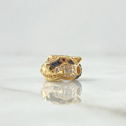 Charm Pantera 3gr / 1.3cm / White Black Orange Zircons 18K Yellow Gold *