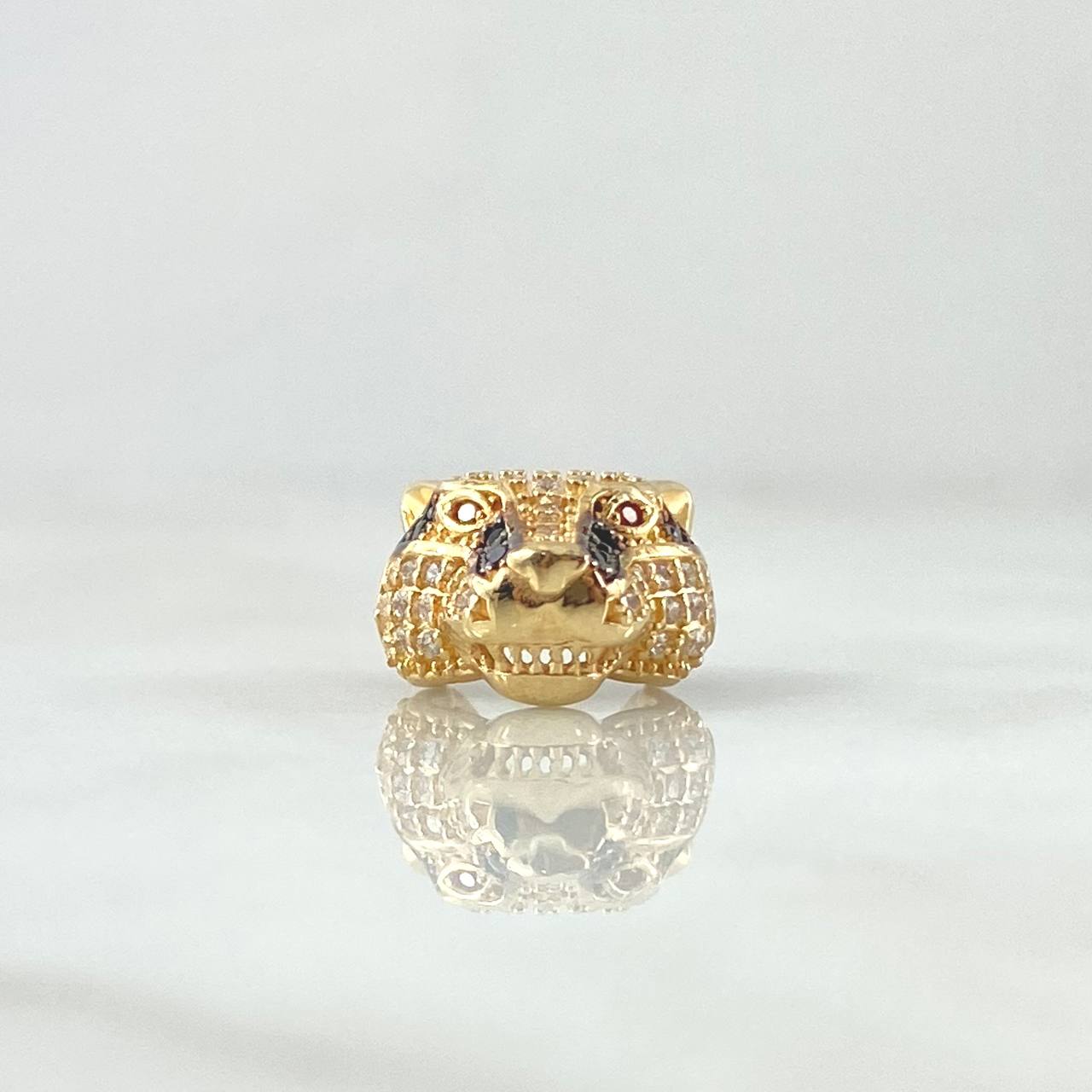 Charm Pantera 3gr / 1.3cm / White Black Orange Zircons 18K Yellow Gold *