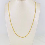 Flat Mariner Chain 4.2g / 24 in / 2.43mm Two-Tone Yellow White 18K Gold