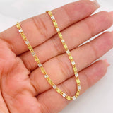 Flat Mariner Chain 4.2g / 24 in / 2.43mm Two-Tone Yellow White 18K Gold
