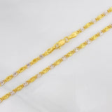 Flat Mariner Chain 4.2g / 24 in / 2.43mm Two-Tone Yellow White 18K Gold