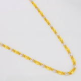 Flat Mariner Chain 4.2g / 24 in / 2.43mm Two-Tone Yellow White 18K Gold