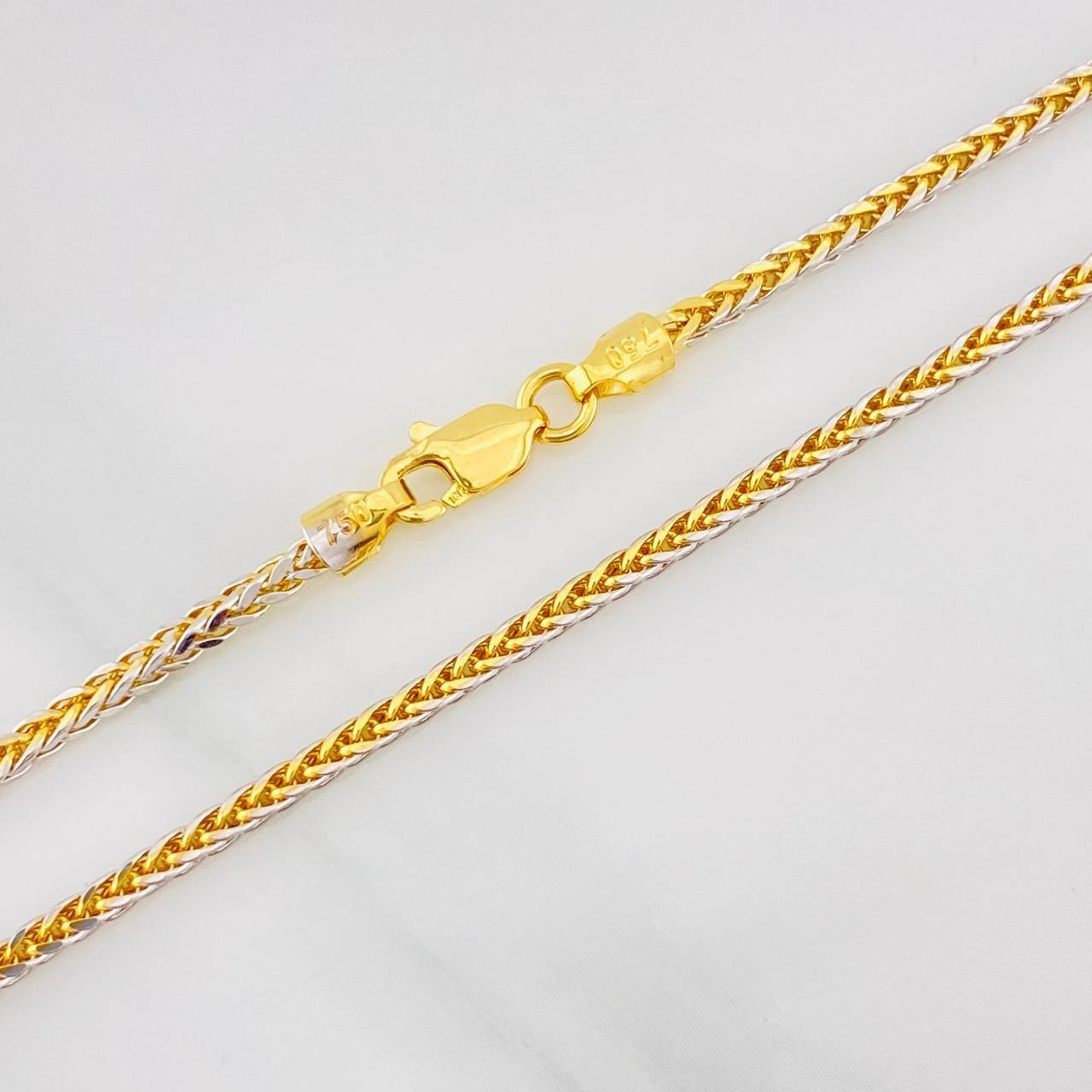 Cadena Franco 5.05g / 24 in / 1.74mm Dos Oros Amarillo Blanco 18K