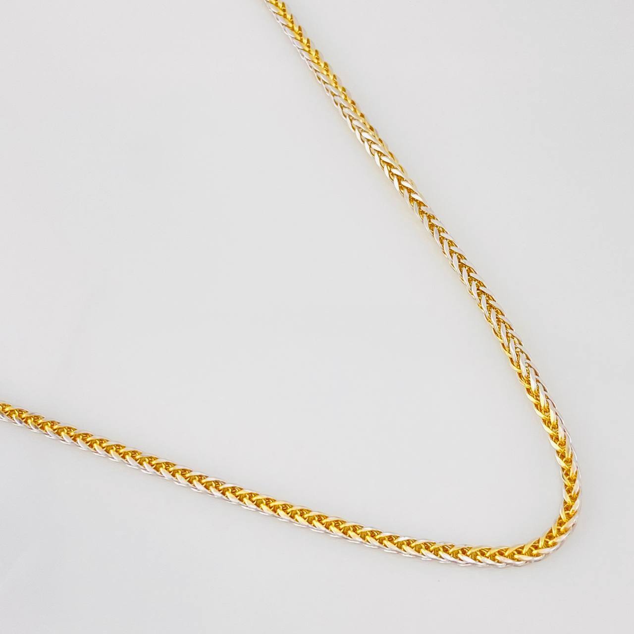 Cadena Franco 5.05g / 24 in / 1.74mm Dos Oros Amarillo Blanco 18K