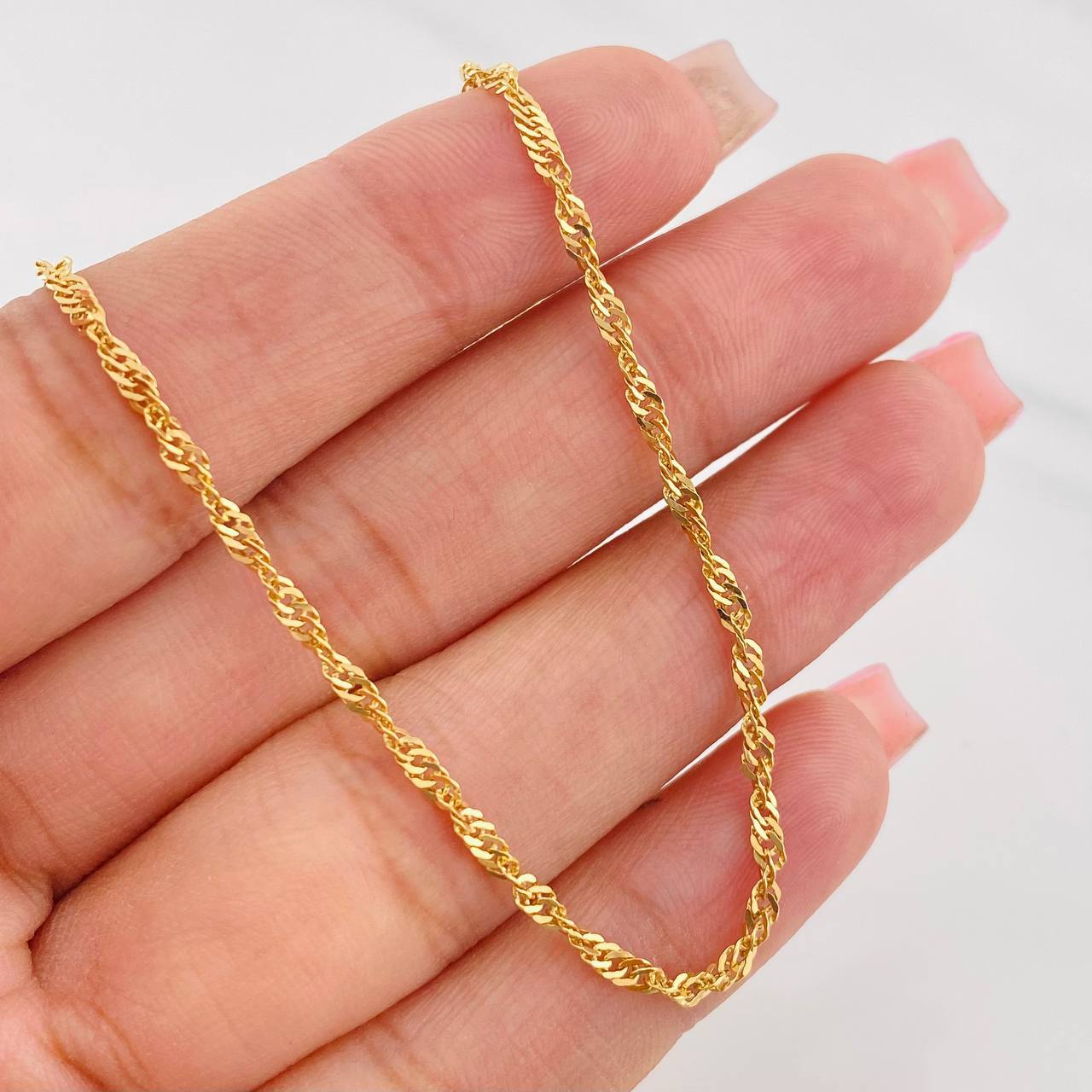 Cadena Singapur 5.55g / 24 in / 2.24mm Oro Amarillo 18K