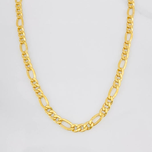 Cadena Figaro 9.15g / 24 in / 4.35mm Oro Amarillo 18K