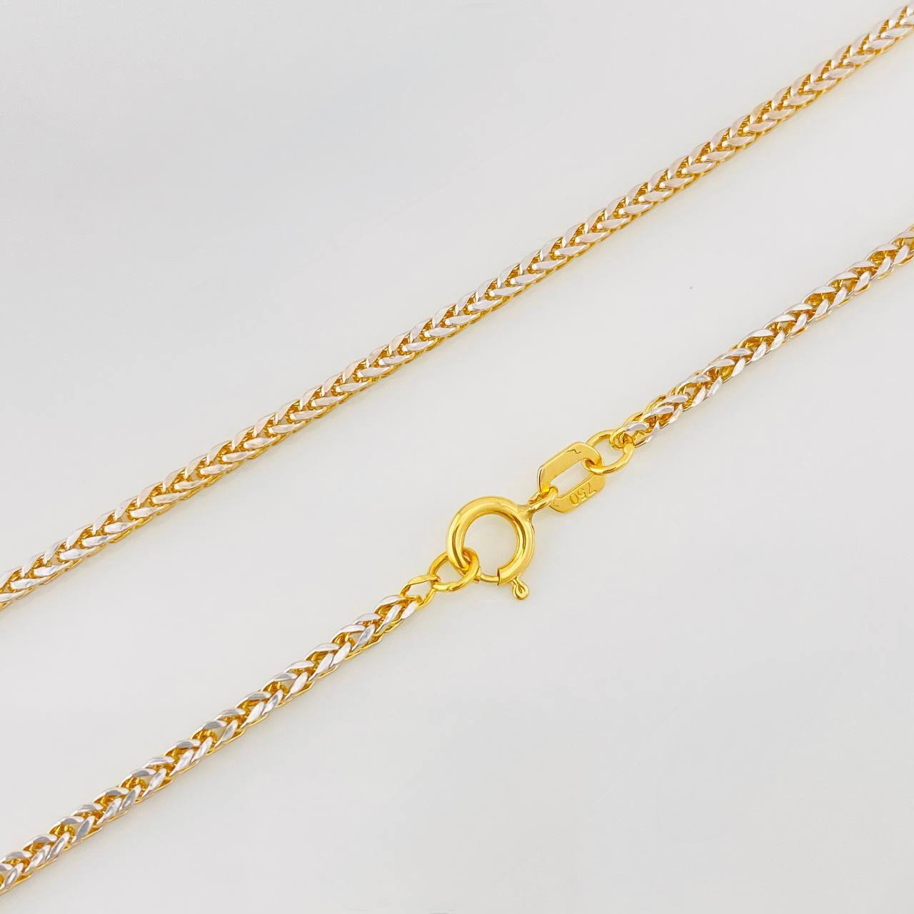 Cadena Franco 2.15g / 24 in / 1.6mm Dos Oros Amarillo Blanco 18K