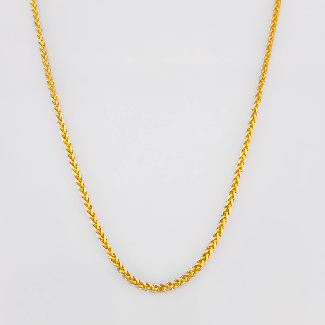 Cadena Franco 2.15g / 24 in / 1.6mm Dos Oros Amarillo Blanco 18K