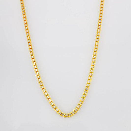 Cadena Veneciana 15g / 24 in / 1.76mm Dos Oros Amarillo Blanco 18K