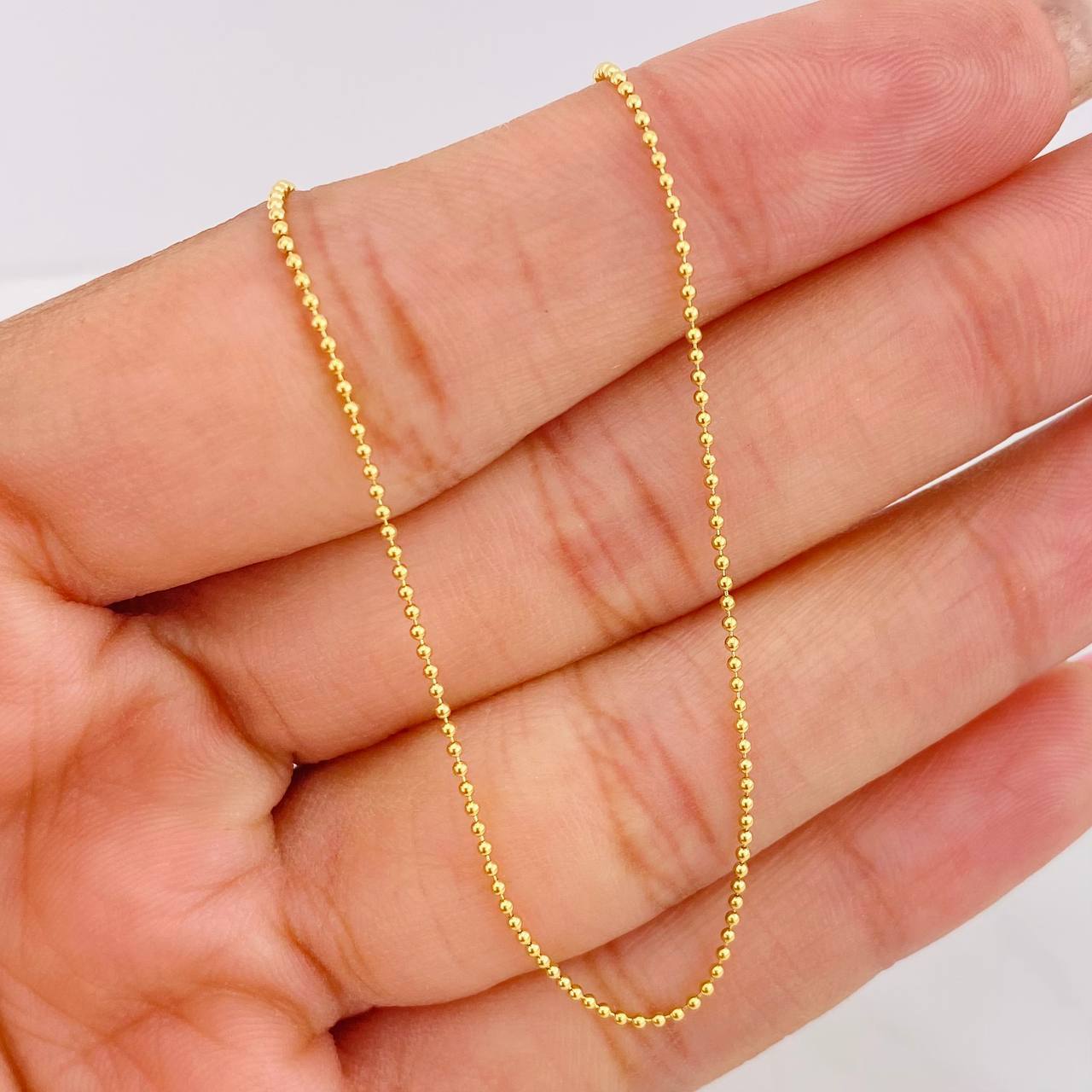 Cadena Militar 2.6g / 24 in / 1mm Oro Amarillo 18K