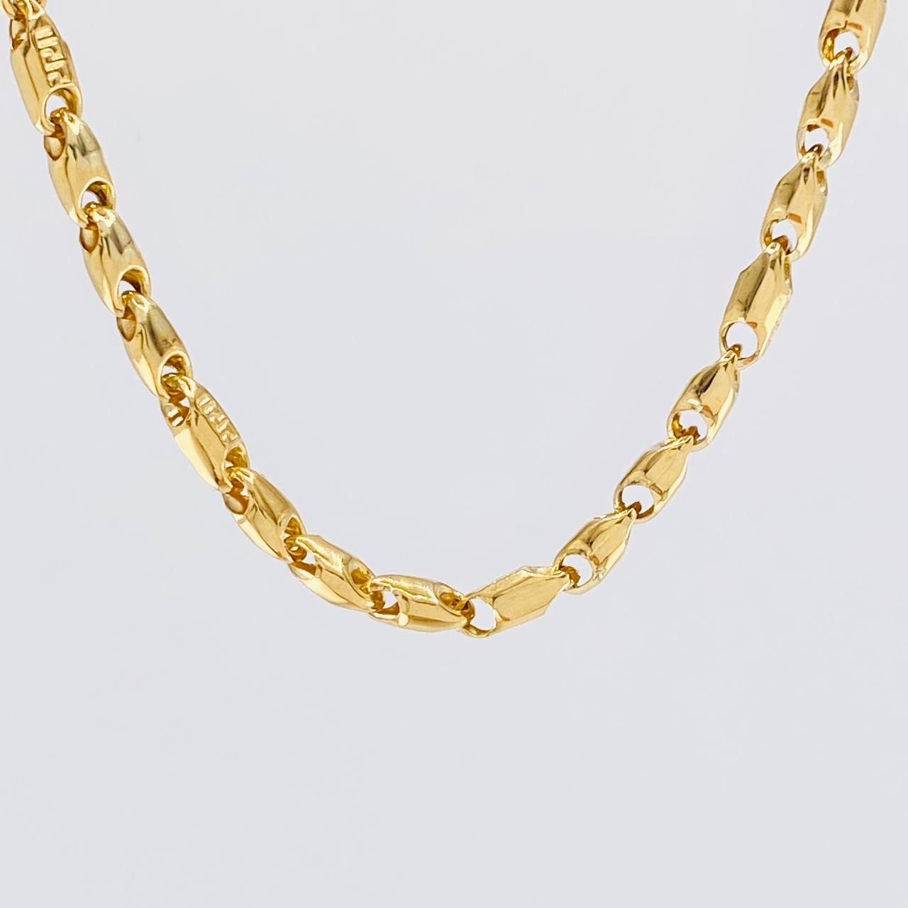 Cadena Rustica Intercalada Tribal 14.2g / 20 in / 4.1mm Oro Amarillo 18K