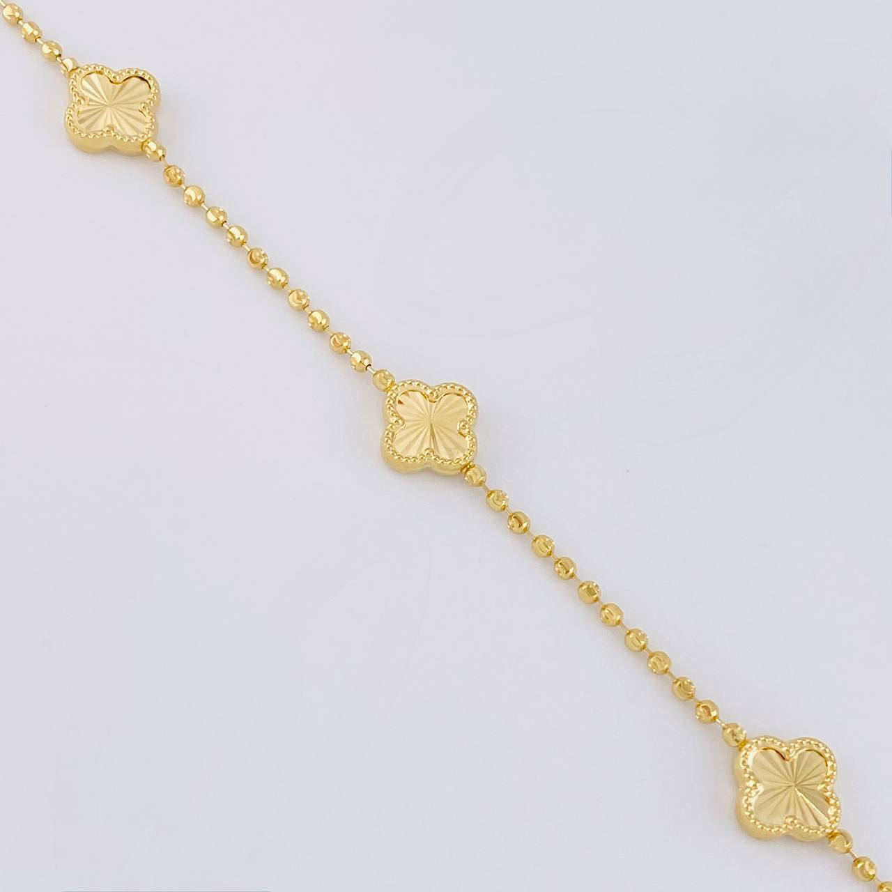 Cadena Militar Trebol Diamantado 9.8g / 18 in / 1.9mm Oro Amarillo 18K