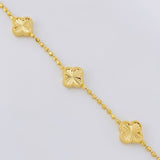 Pulso Militar Trebol Diamantado 4.95g / 7 1/4 in / 1.9mm Oro Amarillo 18K