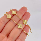 Pulso Militar Trebol Diamantado 4.7g / 6 3/4 in / 1.9mm Oro Amarillo 18K