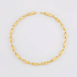 Pulso Rustico Barril Diamantado 4.65g / 7 1/4 in / 3.2mm Oro Amarillo 18K