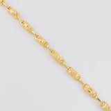 Pulso Rustico Barril Diamantado 4.65g / 7 1/4 in / 3.2mm Oro Amarillo 18K