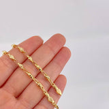 Pulso Rustico Barril Diamantado 5.5g / 8 in / 3.2mm Oro Amarillo 18K