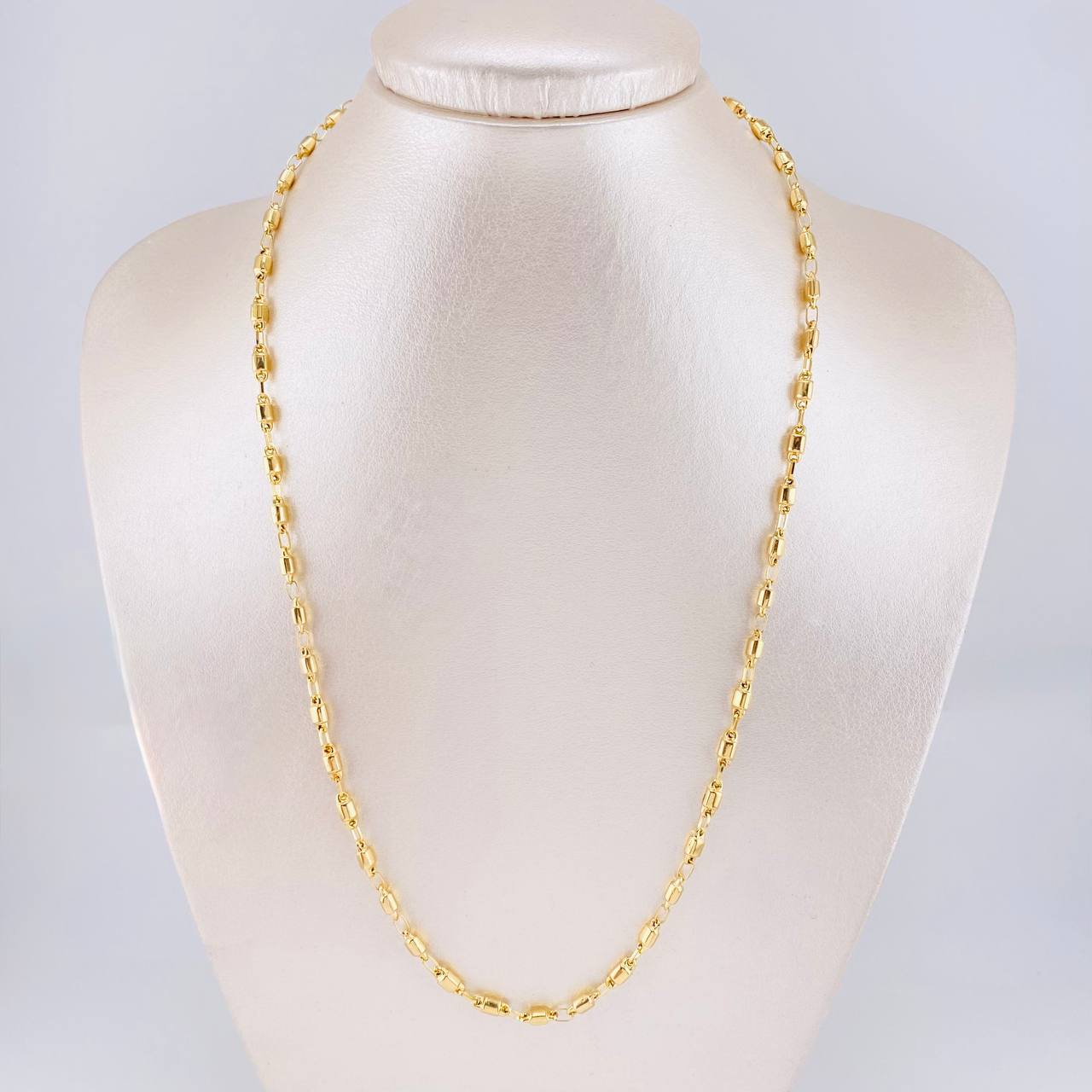 Cadena Rustica Barril 7.3g / 20 in / 3.2mm Oro Amarillo 18K